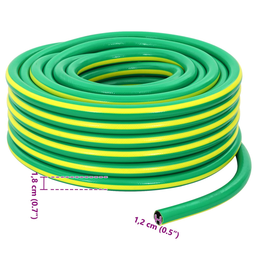 Produktbild för Trädgårdsslang 5-lagers Grön och Gul 1 / 2'' 30 m PVC