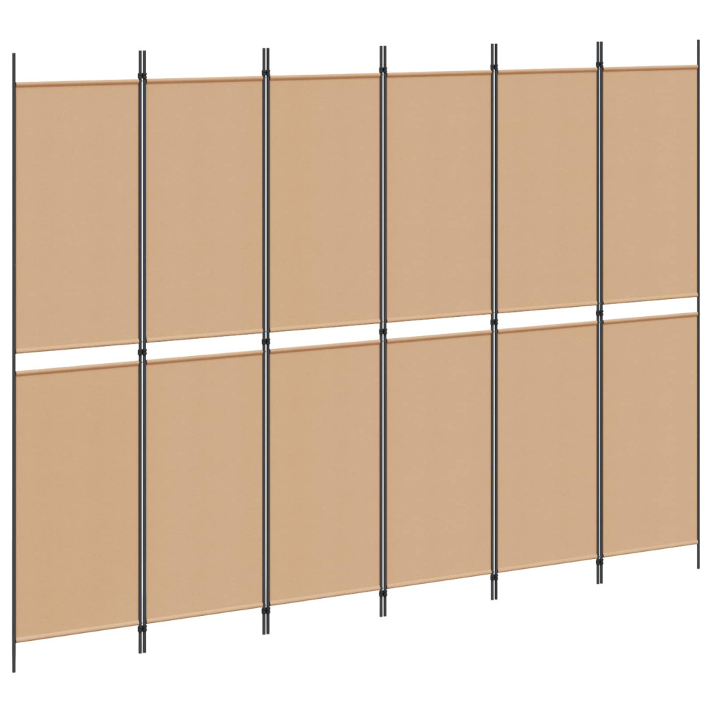 Produktbild för 6-panelers rumsavdelare Beige 300 x 220 cm Tyg