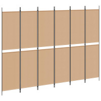 Produktbild för 6-panelers rumsavdelare Beige 300 x 220 cm Tyg