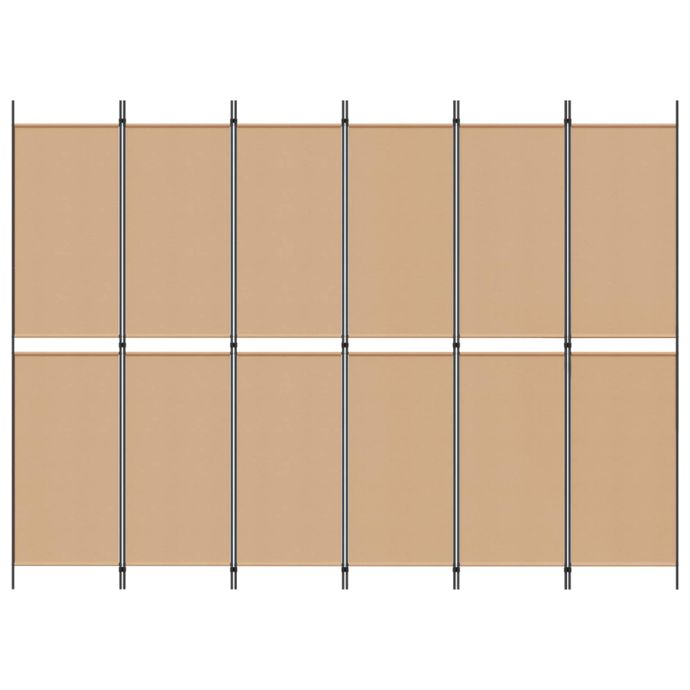 Produktbild för 6-panelers rumsavdelare Beige 300 x 220 cm Tyg