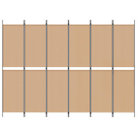 Produktbild för 6-panelers rumsavdelare Beige 300 x 220 cm Tyg