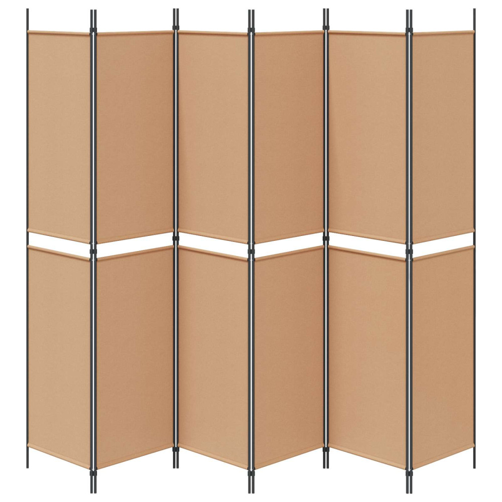 Produktbild för 6-panelers rumsavdelare Beige 300 x 220 cm Tyg