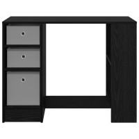 Produktbild för Skrivbord med låda Svart Ek 100 x 40 x 75 cm Konstruerat trä