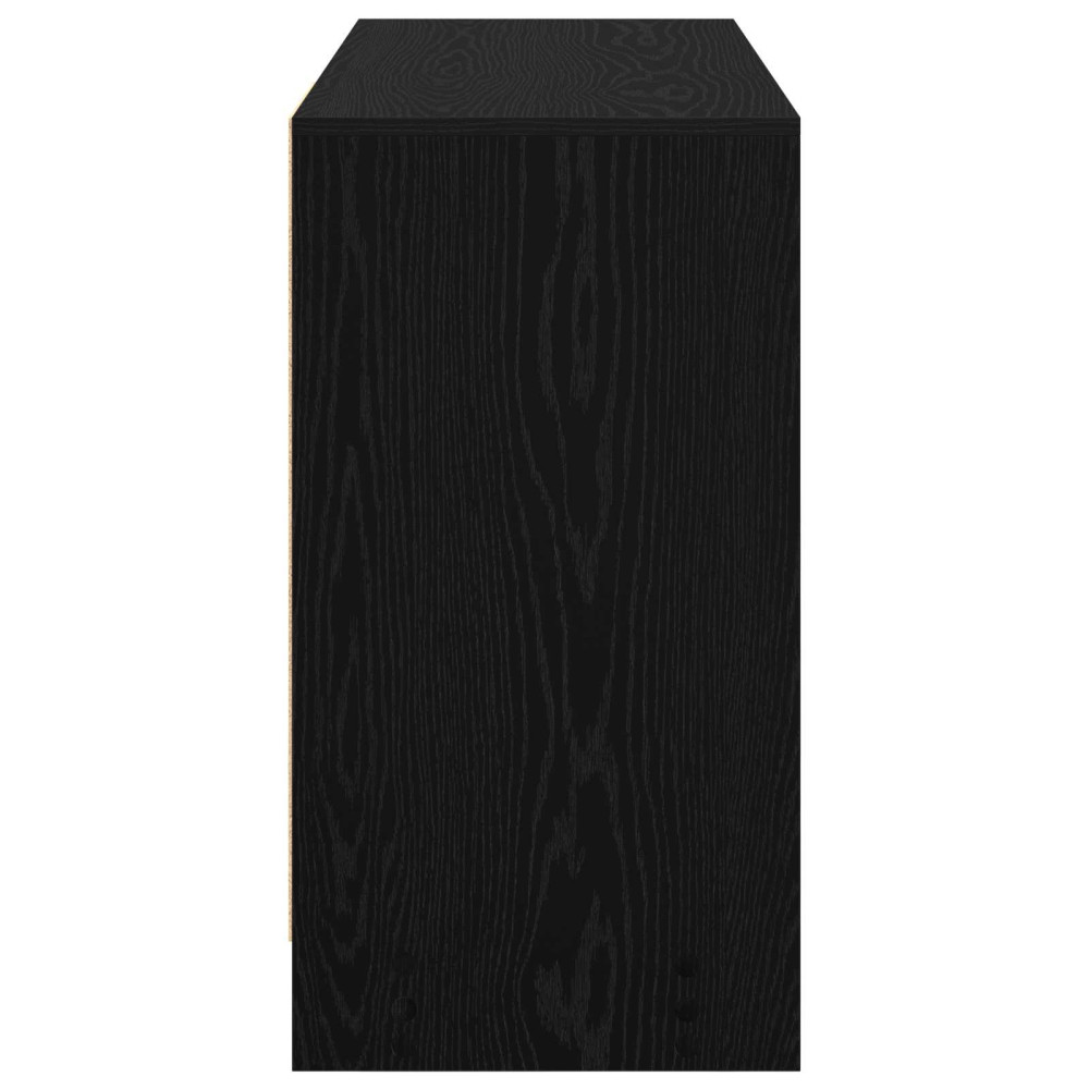 Produktbild för Skrivbord med låda Svart Ek 100 x 40 x 75 cm Konstruerat trä
