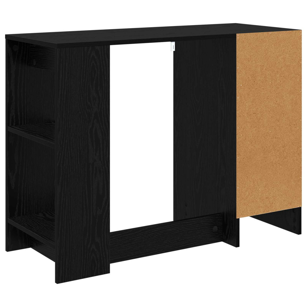 Produktbild för Skrivbord med låda Svart Ek 100 x 40 x 75 cm Konstruerat trä
