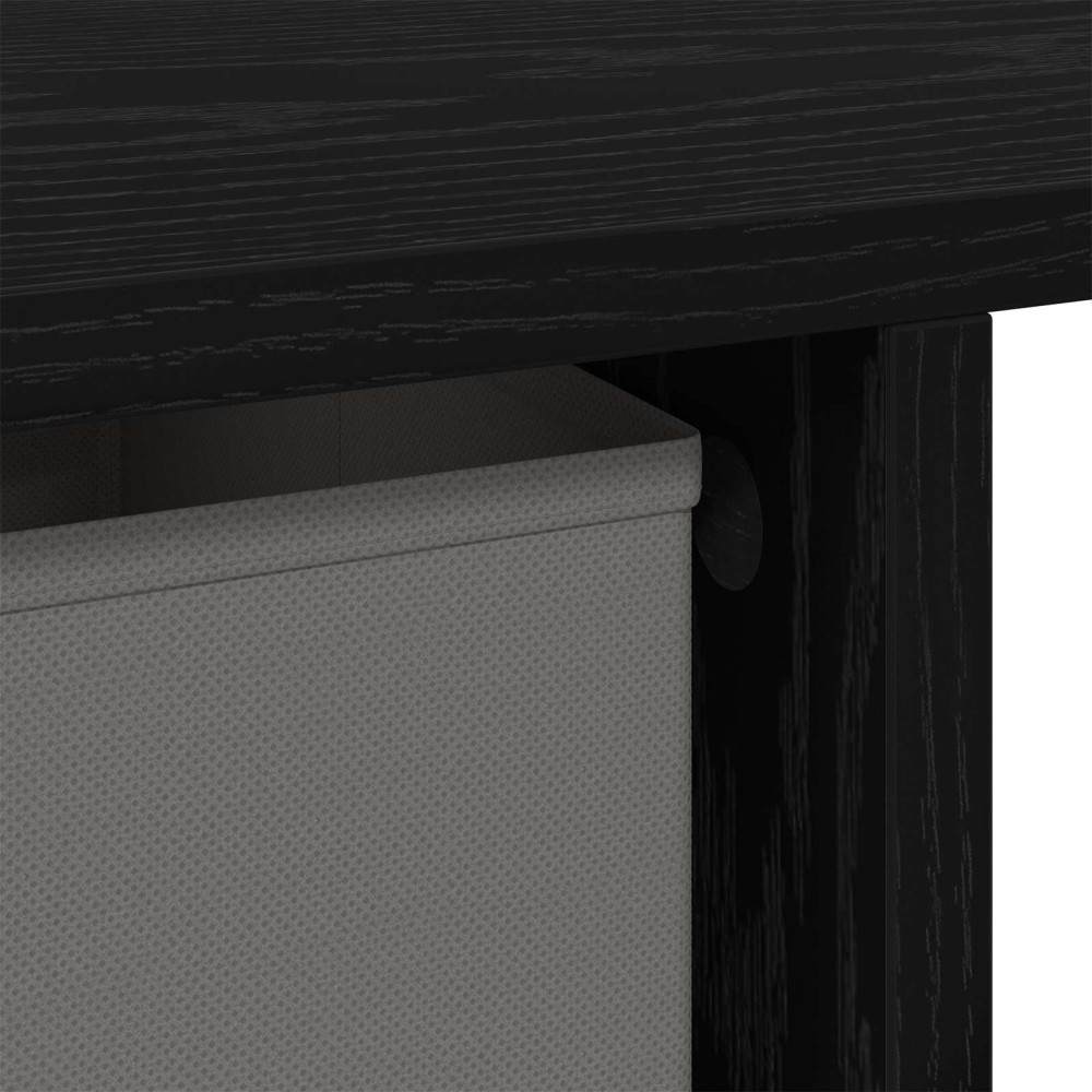 Produktbild för Skrivbord med låda Svart Ek 100 x 40 x 75 cm Konstruerat trä