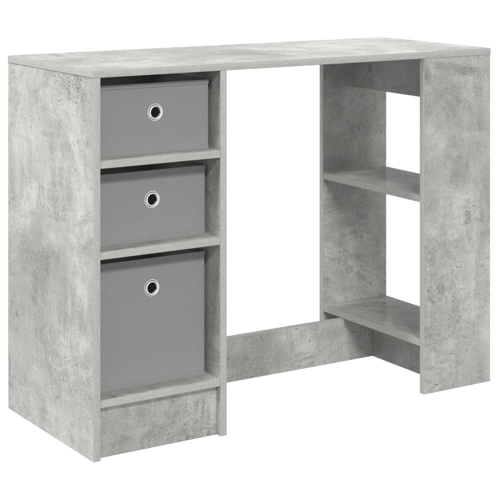 Produktbild för Skrivbord med låda Betonggrå 100 x 40 x 75 cm Konstruerat trä