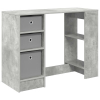 Produktbild för Skrivbord med låda Betonggrå 100 x 40 x 75 cm Konstruerat trä