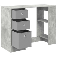 Produktbild för Skrivbord med låda Betonggrå 100 x 40 x 75 cm Konstruerat trä