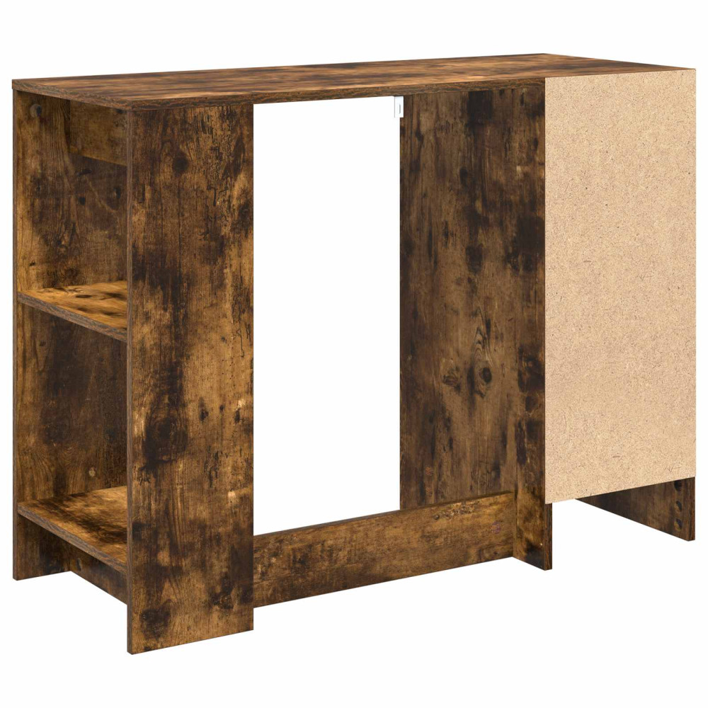 Produktbild för Skrivbord med låda Rökt ek 100 x 40 x 75 cm Konstruerat trä