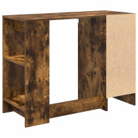 Produktbild för Skrivbord med låda Rökt ek 100 x 40 x 75 cm Konstruerat trä