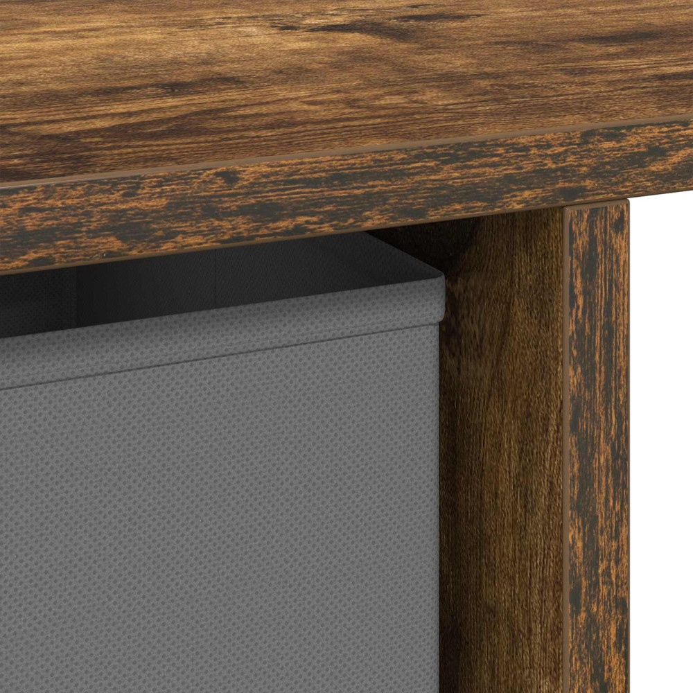Produktbild för Skrivbord med låda Rökt ek 100 x 40 x 75 cm Konstruerat trä