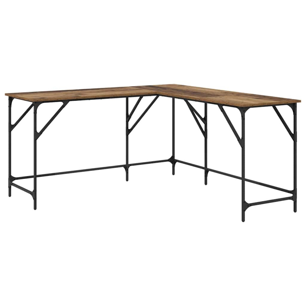 Produktbild för Skrivbord Gammalt trä 149 x 149 x 75 cm Konstruerat trä