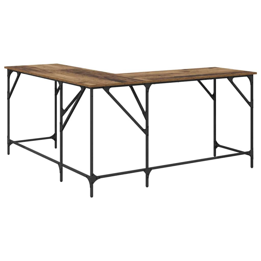 Produktbild för Skrivbord Gammalt trä 149 x 149 x 75 cm Konstruerat trä