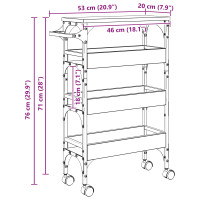 Produktbild för Köksvagn Sonoma-ek 53 x 20 x 76 cm Konstruerat trä