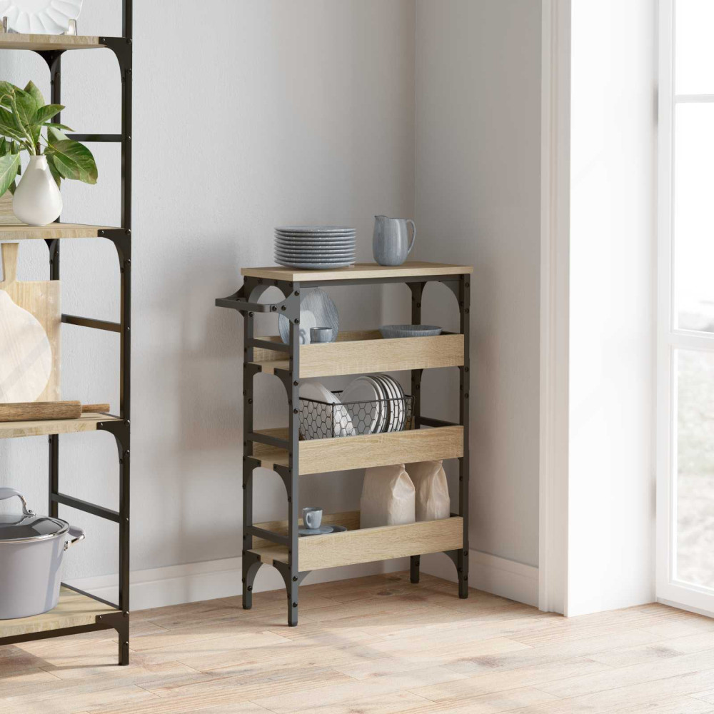 Produktbild för Köksvagn Sonoma-ek 53 x 20 x 76 cm Konstruerat trä