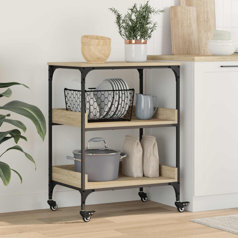 Produktbild för Köksvagn Sonoma-ek 60 x 41 x 80,5 cm Konstruerat trä