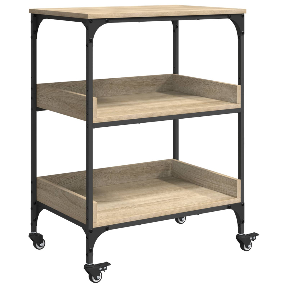 Produktbild för Köksvagn Sonoma-ek 60 x 41 x 80,5 cm Konstruerat trä