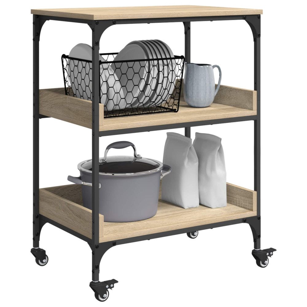 Produktbild för Köksvagn Sonoma-ek 60 x 41 x 80,5 cm Konstruerat trä