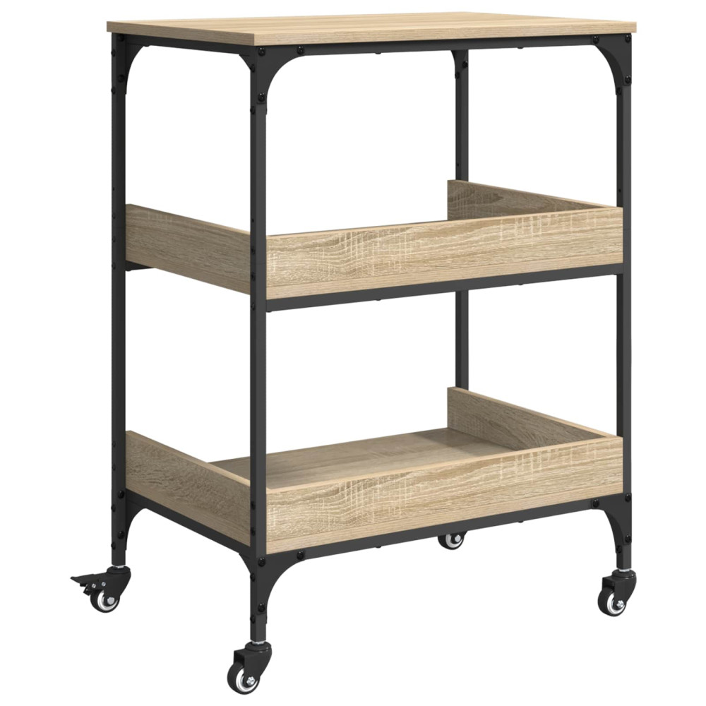 Produktbild för Köksvagn Sonoma-ek 60 x 41 x 80,5 cm Konstruerat trä
