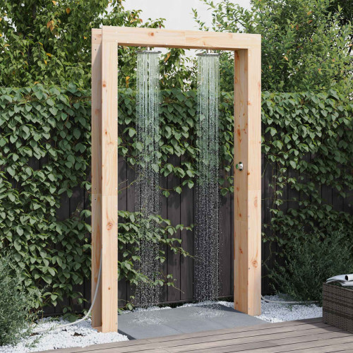 vidaXL Utomhus Dusch 226 cm Massivt tallträ och rostfritt stål