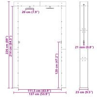 Produktbild för Utomhus Dusch 226 cm Massivt tallträ och rostfritt stål