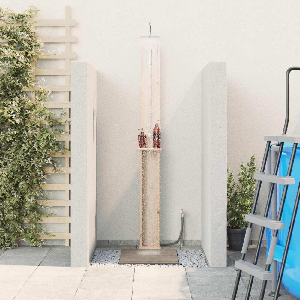 Produktbild för Utomhus Dusch 246 cm Massivt tallträ och rostfritt stål