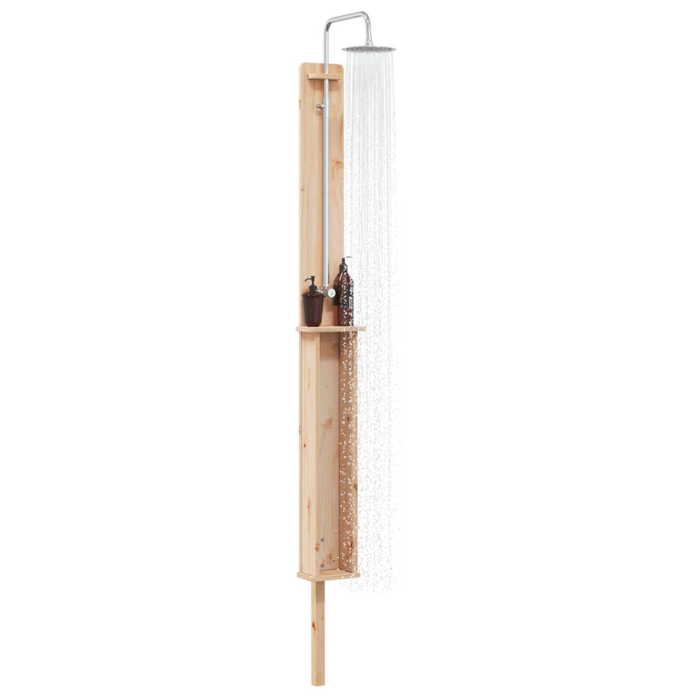 Produktbild för Utomhus Dusch 246 cm Massivt tallträ och rostfritt stål