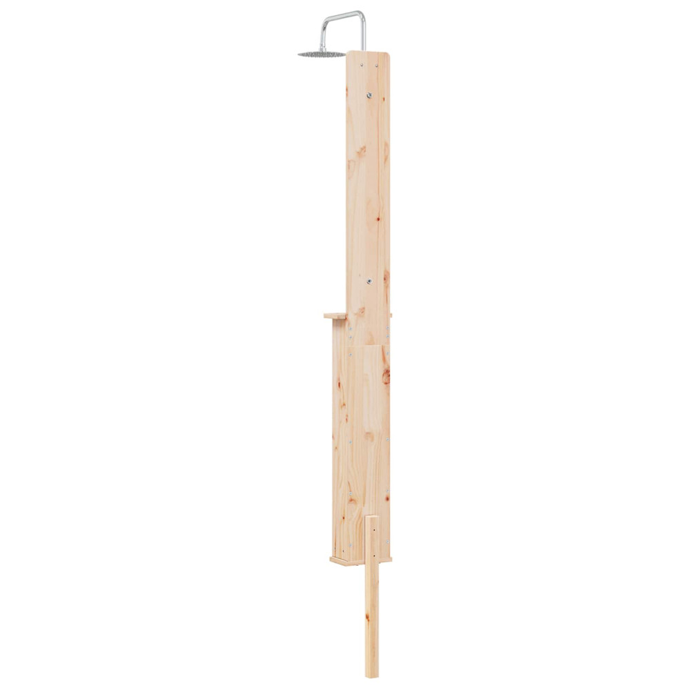 Produktbild för Utomhus Dusch 246 cm Massivt tallträ och rostfritt stål