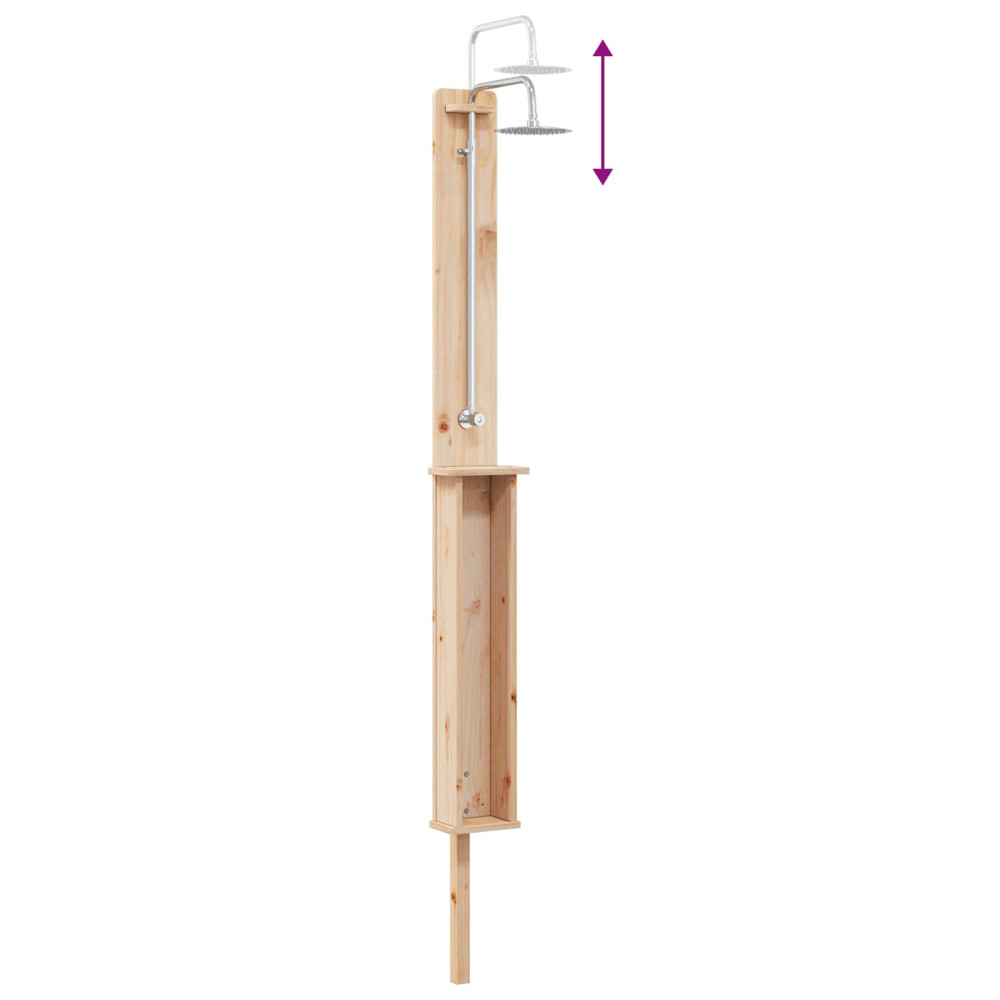 Produktbild för Utomhus Dusch 246 cm Massivt tallträ och rostfritt stål