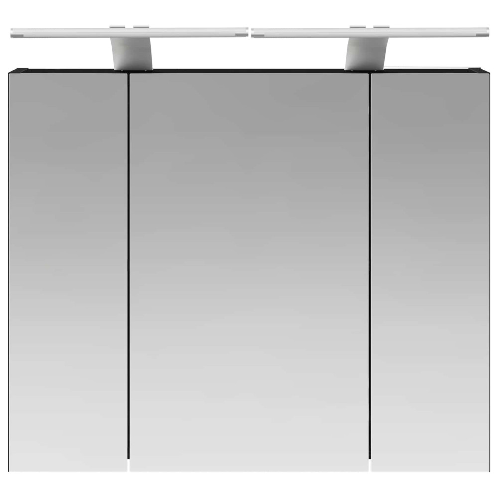 Produktbild för Badrumsspegelskåp Svart Ek 60 x 14,5 x 50 cm Konstruerat trä