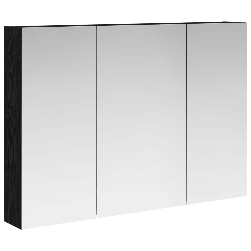 Produktbild för Badrumsspegelskåp Svart Ek 100 x 14,5 x 70 cm Konstruerat trä
