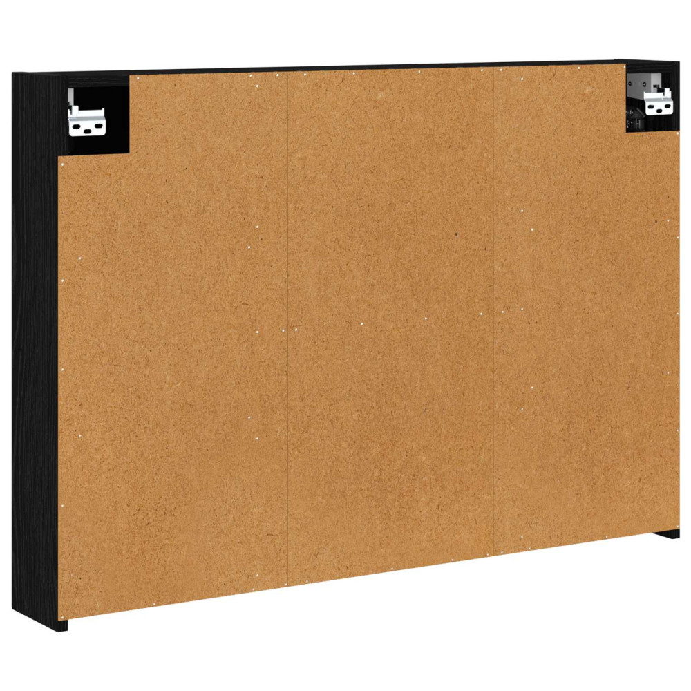 Produktbild för Badrumsspegelskåp Svart Ek 100 x 14,5 x 70 cm Konstruerat trä