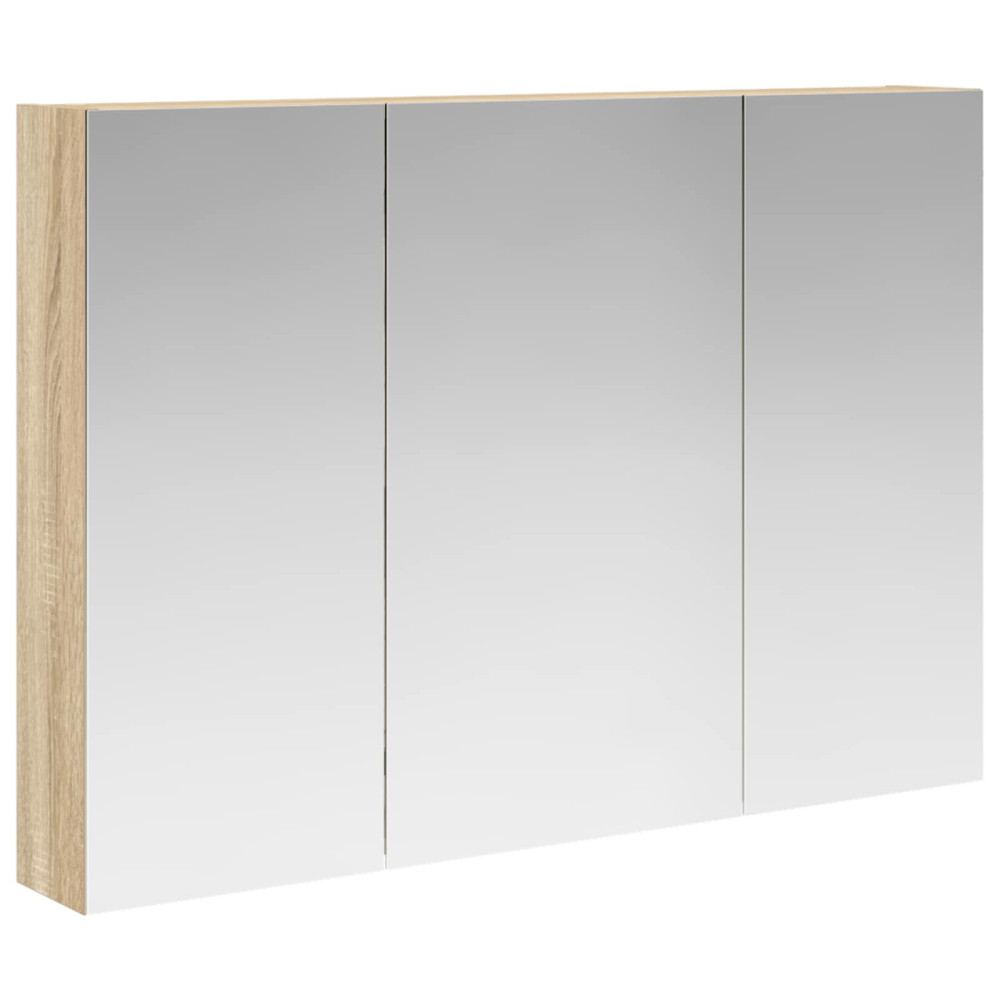 Produktbild för Badrumsspegelskåp Sonoma-ek 100 x 14,5 x 70 cm Konstruerat trä