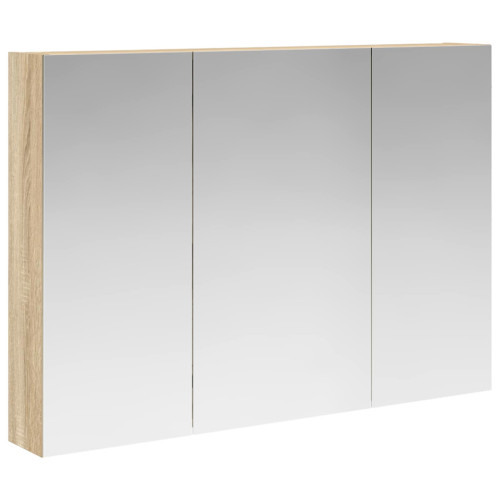 vidaXL Badrumsspegelskåp Sonoma-ek 100 x 14,5 x 70 cm Konstruerat trä
