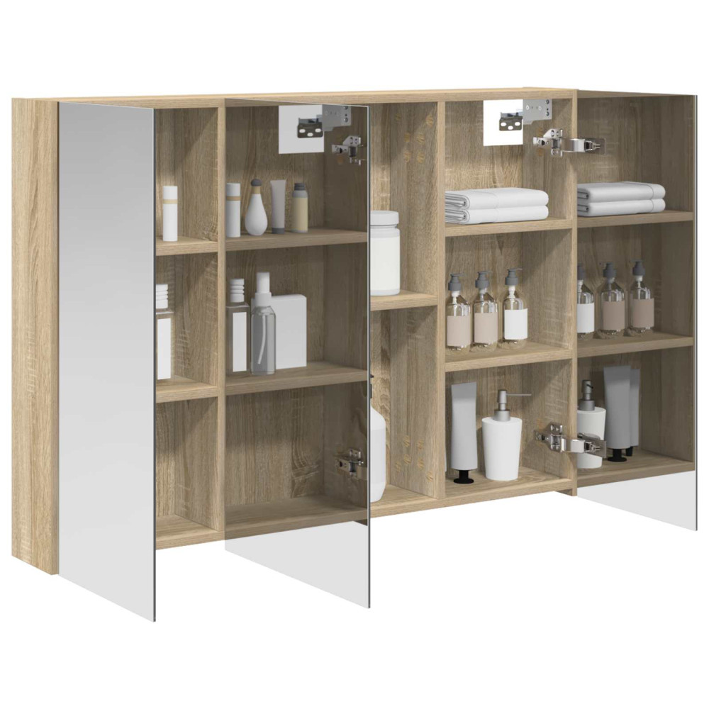 Produktbild för Badrumsspegelskåp Sonoma-ek 100 x 14,5 x 70 cm Konstruerat trä