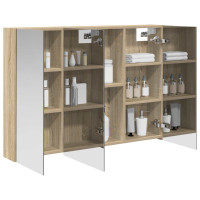 Produktbild för Badrumsspegelskåp Sonoma-ek 100 x 14,5 x 70 cm Konstruerat trä