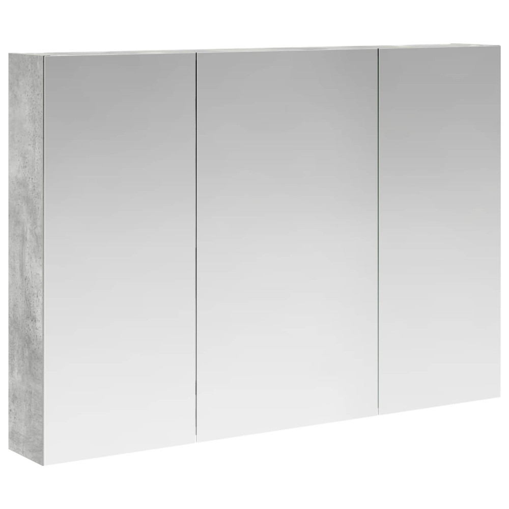 Produktbild för Badrumsspegelskåp Betonggrå 100 x 14,5 x 70 cm Konstruerat trä