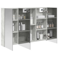 Produktbild för Badrumsspegelskåp Betonggrå 100 x 14,5 x 70 cm Konstruerat trä