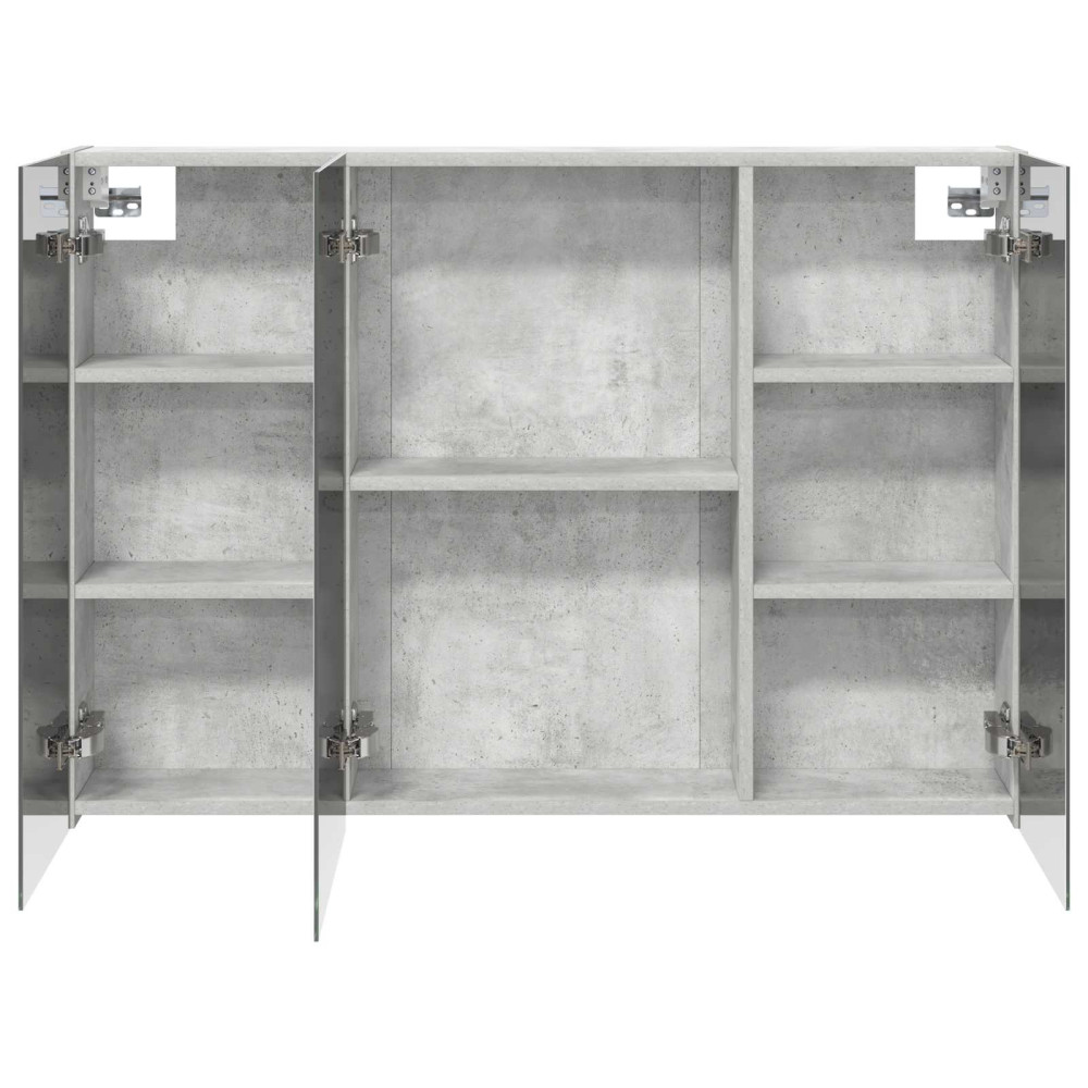 Produktbild för Badrumsspegelskåp Betonggrå 100 x 14,5 x 70 cm Konstruerat trä