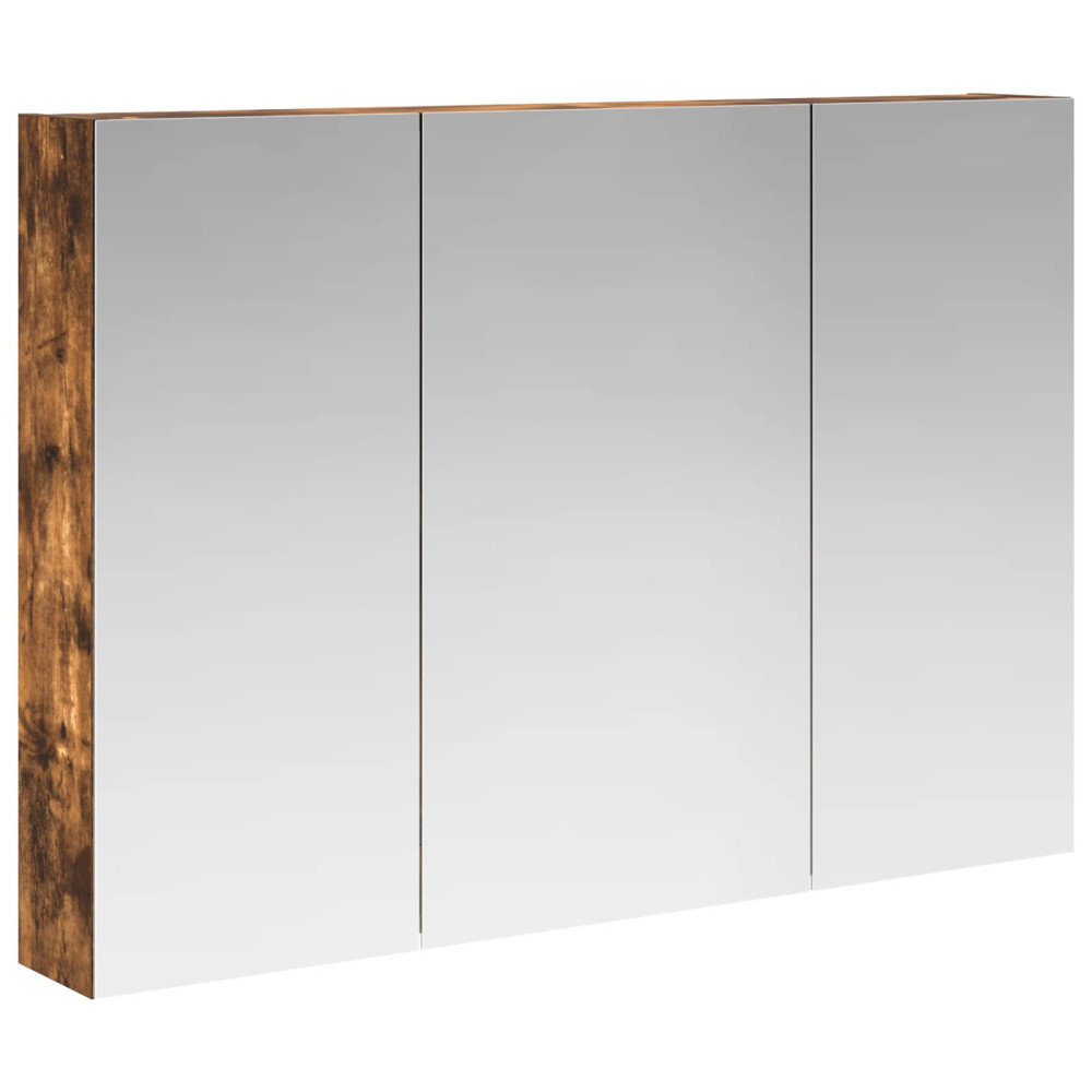 Produktbild för Badrumsspegelskåp Rökt ek 100 x 14,5 x 70 cm Konstruerat trä