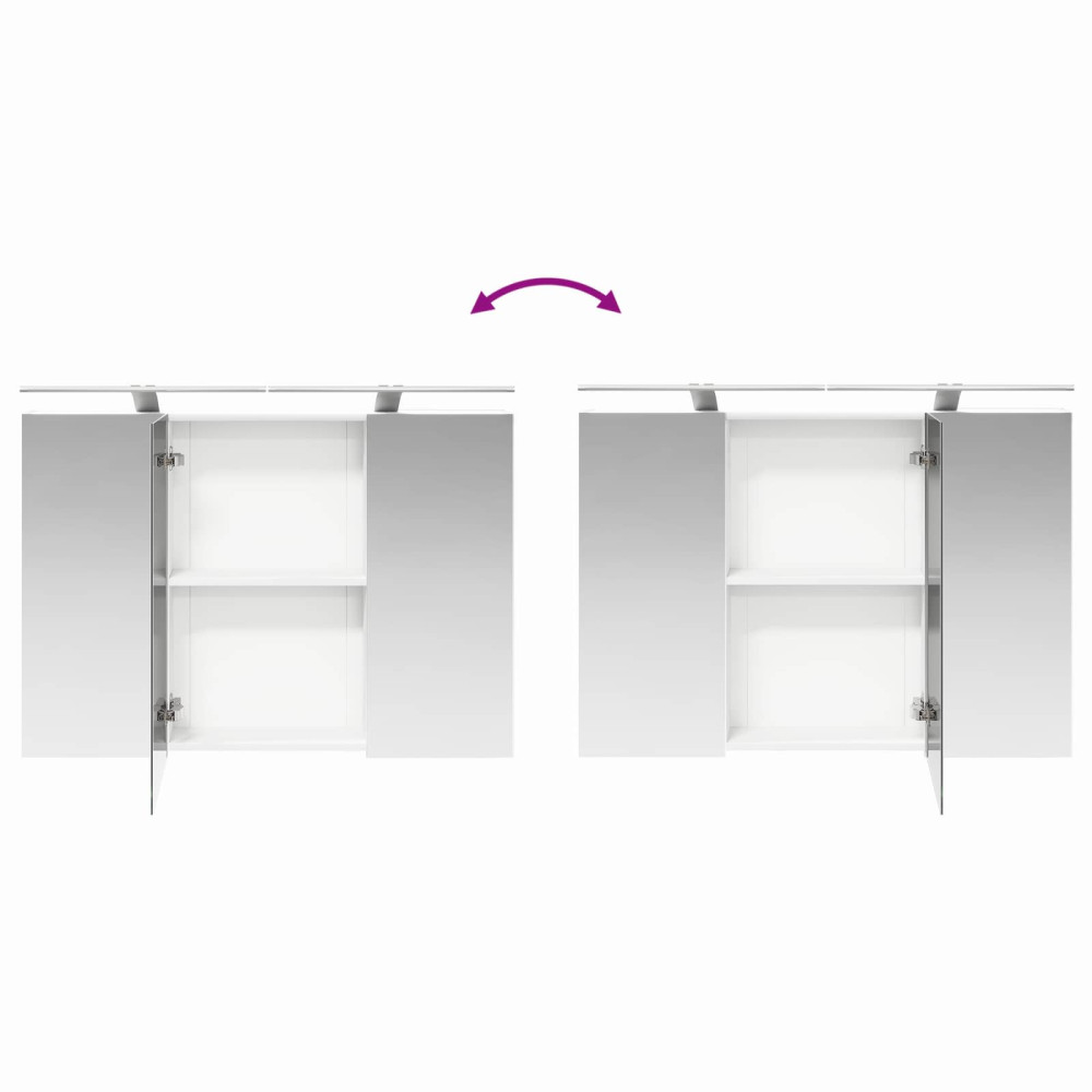 Produktbild för Badrumsspegelskåp Vit 100 x 14,5 x 70 cm Konstruerat trä