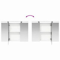 Produktbild för Badrumsspegelskåp Vit 100 x 14,5 x 70 cm Konstruerat trä