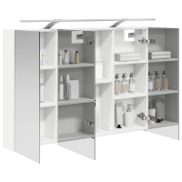 Produktbild för Badrumsspegelskåp Vit 100 x 14,5 x 70 cm Konstruerat trä