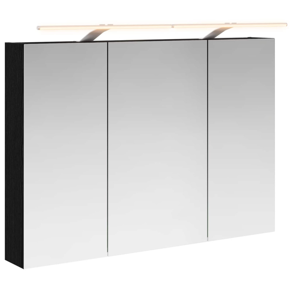 Produktbild för Badrumsspegelskåp Svart Ek 100 x 14,5 x 70 cm Konstruerat trä
