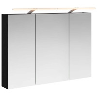 Produktbild för Badrumsspegelskåp Svart Ek 100 x 14,5 x 70 cm Konstruerat trä