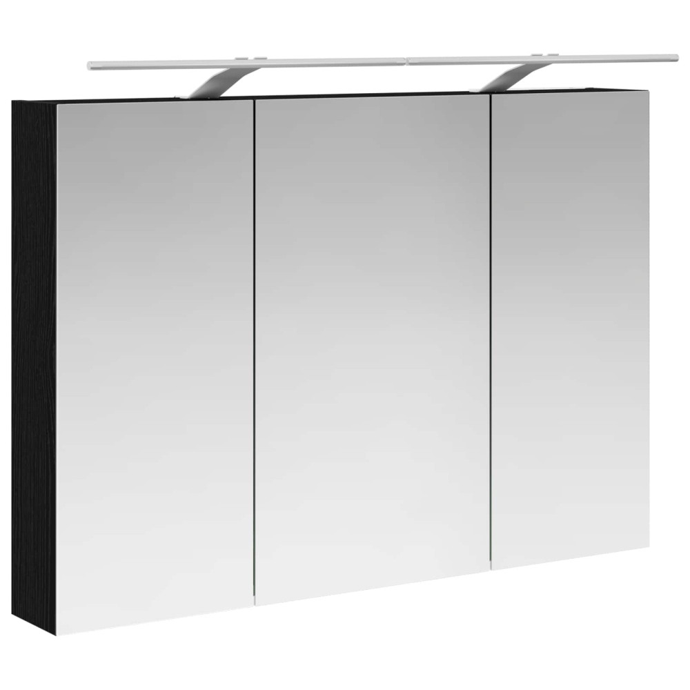 Produktbild för Badrumsspegelskåp Svart Ek 100 x 14,5 x 70 cm Konstruerat trä