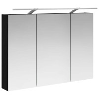 Produktbild för Badrumsspegelskåp Svart Ek 100 x 14,5 x 70 cm Konstruerat trä