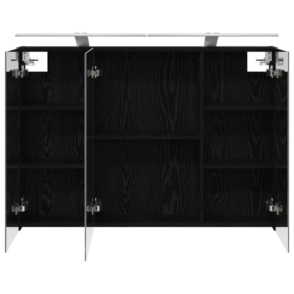 Produktbild för Badrumsspegelskåp Svart Ek 100 x 14,5 x 70 cm Konstruerat trä