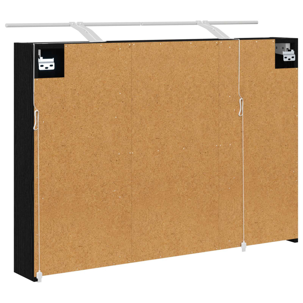 Produktbild för Badrumsspegelskåp Svart Ek 100 x 14,5 x 70 cm Konstruerat trä